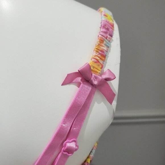 FOR LOVE AND LEMONS- Punch Satin Ruffled Cutout Bow Bralette-NWT - Picture 13 of 15